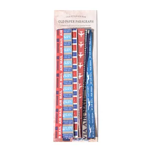 Pegatinas vintage Air Mail con rayas rojas y azules para decoración de scrapbooking DIY