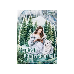 Magical Winter Journal stickers featuring forest landscapes and illustrations, 25 piece set