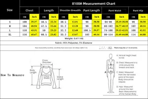 Size chart for women short sleeve hoodie and jogger pants set with detailed measurements