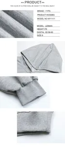Close-up of grey hoodie fabric texture with ribbed cuffs and detailed stitching