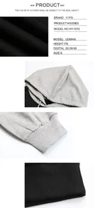 Detail view of the gray hood and ribbed cuffs on the cropped letter print hoodie