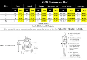 Size chart for tie-dye loungewear set with detailed measurements in cm and inches