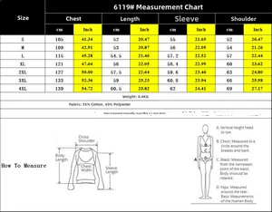 Detailed size chart for women's hooded sweatshirt with measurements from S to 4XL