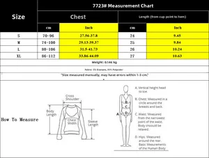 Größentabelle für Neckholder Crop Top mit detaillierten Maßen in CM und Zoll