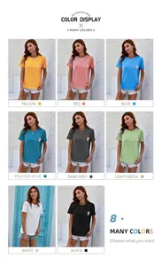 Multiple color options for short sleeve T-shirts with delicate pink flower embroidery