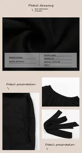 Detail view of black off-shoulder dress fabric, stitching, pocket and waist tie belt