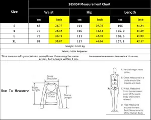 Detailed size chart for high waist straight-leg pants with measurements in cm and inches