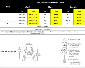Size chart for women's casual trousers with waist, hip, and length measurements in cm and inch