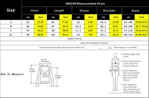 Tableau des tailles détaillé pour robe trapèze avec mesures en cm et pouces