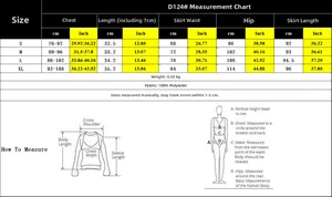 Detailed size chart for the floral print summer two-piece set including S to XL measurements