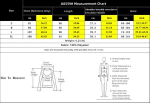 Tableau des tailles pour robe chemise rayée avec mesures en cm et pouces de S à XL