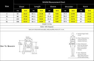 Detaillierte Größentabelle für bedrucktes Kleid mit Maßen in cm und Zoll