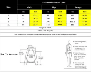 Tableau des tailles détaillé pour pantalon large décontracté avec mesures S-XL précises