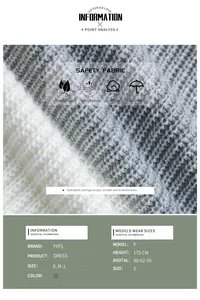 Vue macro détaillée de la texture du tissu en maille côtelée grise et blanche de la robe