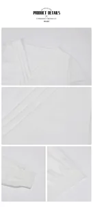 Detail of the V-neckline pleats and elastic ribbed cuffs on the white casual sweatshirt