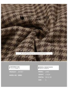 Detail of breathable houndstooth fabric showing soft texture and premium weave quality