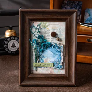 Vintage scrapbooking sticker pack featuring retro 3D frames with dried flowers and old paper