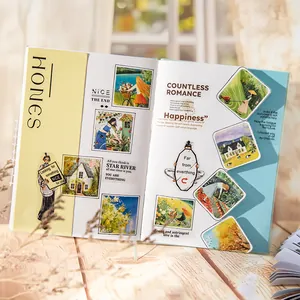 Libretto di adesivi artistici con illustrazioni di paesaggi per scrapbooking e fai-da-te