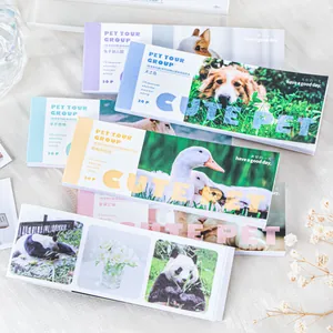 Livre d'autocollants washi Pet Tour Group avec 30 feuilles d'animaux pour décoration