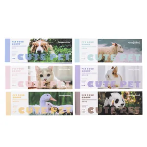 Lot de 6 autocollants washi animaux mignons avec chien, chat et panda pour carnet