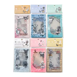 Nature-themed PET collage cards set for DIY scrapbooking with vintage floral and butterfly motifs