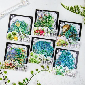 PET 3D Silver Stamping Stickers Greenery Floral Series Vintage Flower Chandelier Decorative Decals For Scrapbooking Journaling