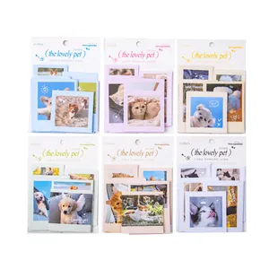 Pet series LOMO stickers for scrapbooking featuring cute animal photos in 45 sheets pack