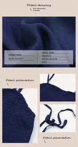 Detailansicht des dunkelblauen Rippkleids mit Spaghetti-Trägern und Halsausschnitt