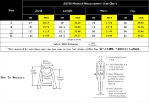 Detailed size chart for geometric print bodysuit showing chest, waist and length measures