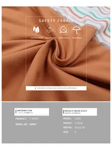 Close-up of soft breathable cotton fabric with orange and brown stripes for t-shirts