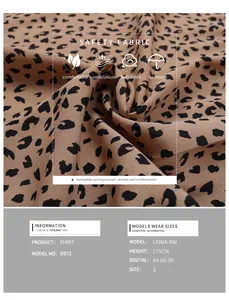 Macro shot of breathable brown leopard print fabric texture for women's summer shirts