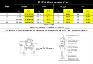 Detailed size chart for lace patchwork bodysuit showing chest and waist measurements