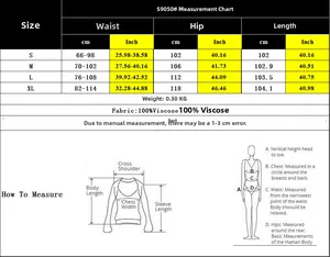 Size chart for high waist wide leg pants showing waist hip and length in cm and inch