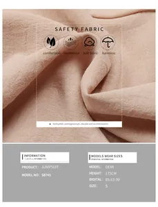 Détail du tissu respirant de la combinaison avec les mensurations et spécificités