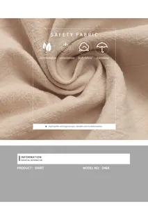 Detail showing natural linen fabric texture of a beige sleeveless shirt, style D464