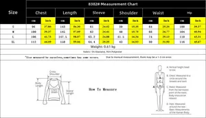 Size guide for V-neck long sleeve jumpsuit with fabric specs and measuring tips