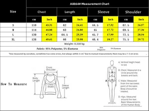 Detailed size chart for waffle long sleeve sweatshirt with metric and imperial measurements
