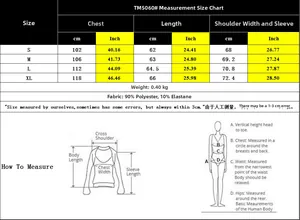 Size chart detail for color block plaid sweatshirt with metric and imperial measurements