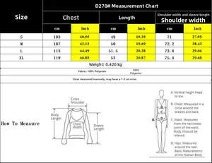 Size chart detail for double-breasted woolen jacket with measurements in cm and inches