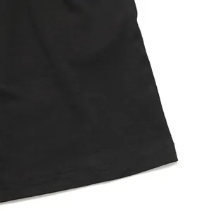 Close-up of the double-stitched hem on a black sleeveless casual jumpsuit for women