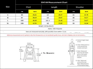 Tableau des tailles pour gilet femme avec mesures en cm et pouces du S au XL