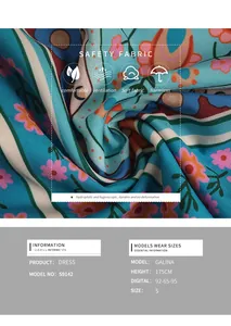 Detailed macro view of the turquoise floral fabric texture and material features of the dress