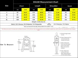 Detailed size chart and fabric composition for sleeveless solid color maxi dress