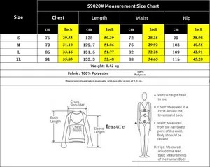 Size chart for strapless sleeveless jumpsuit showing chest waist and hip measurements