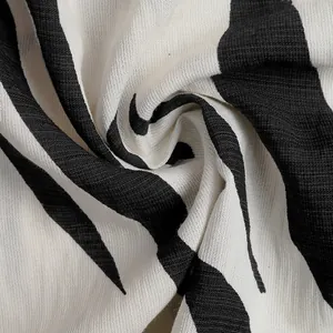 Close-up detail showing the premium zebra print fabric texture of the V-neck dress