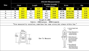 Tableau des tailles détaillé pour body en dentelle avec mesures en CM et pouces S à XL