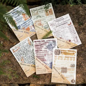 Vintage transfer stickers set featuring manuscript notes and antique scrapbooking elements
