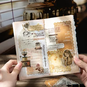 Vintage coffee theme lace paper pack for scrapbooking decoration and DIY journaling