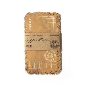 Vintage coffee theme hollow lace decorative paper for DIY scrapbooking and collage crafts