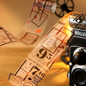 Retro Film Border PET Tape Vintage Movie Frame Decorative Stickers For Scrapbooking Journaling DIY Arts Crafts Stationery